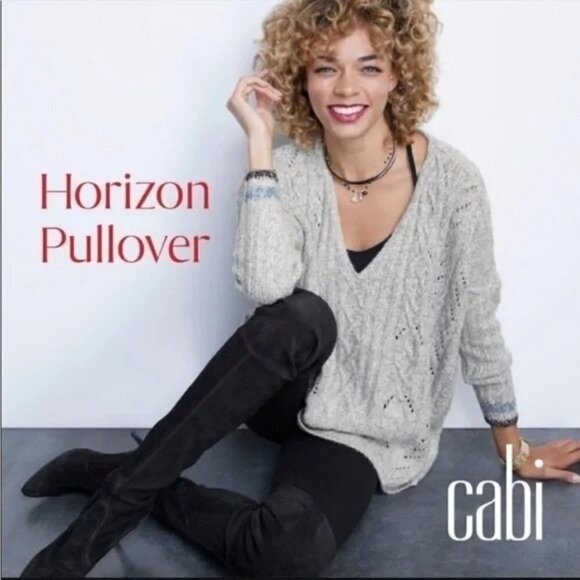 CABI Horizon Sweater Gray XS #3848 EUC - Picture 1 of 4